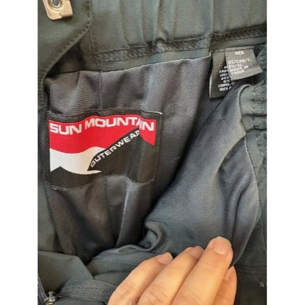 Sun Mountain‎ Men's Black Adjustable Waist Pockets Golf Rain Pants Size Large